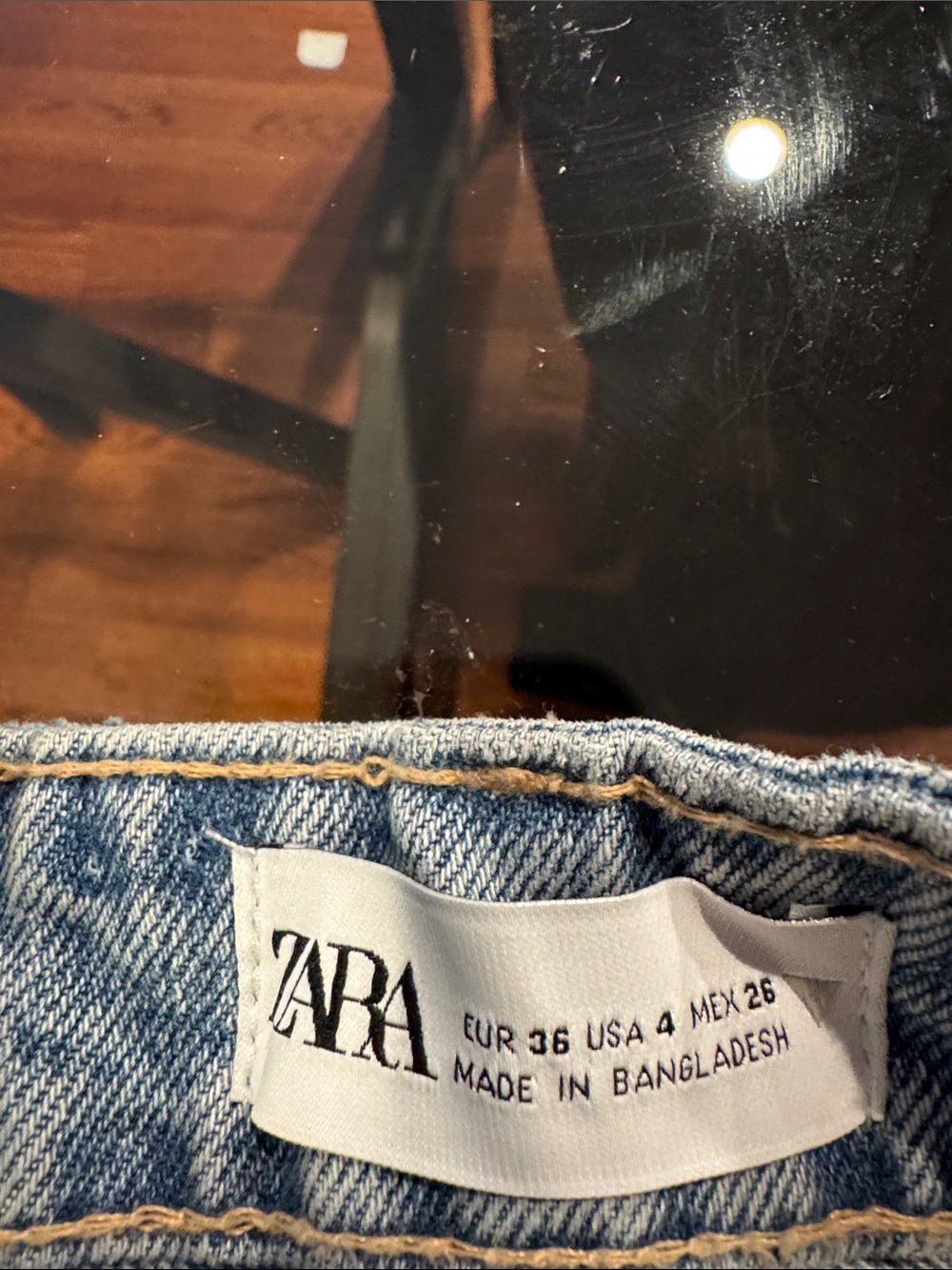 Zara Light Blue Distressed Denim Shorts - Picture 3 of 3